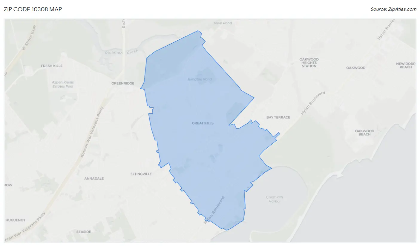 Zip Code 10308 Map