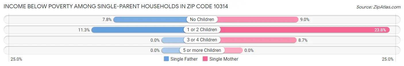 Income Below Poverty Among Single-Parent Households in Zip Code 10314