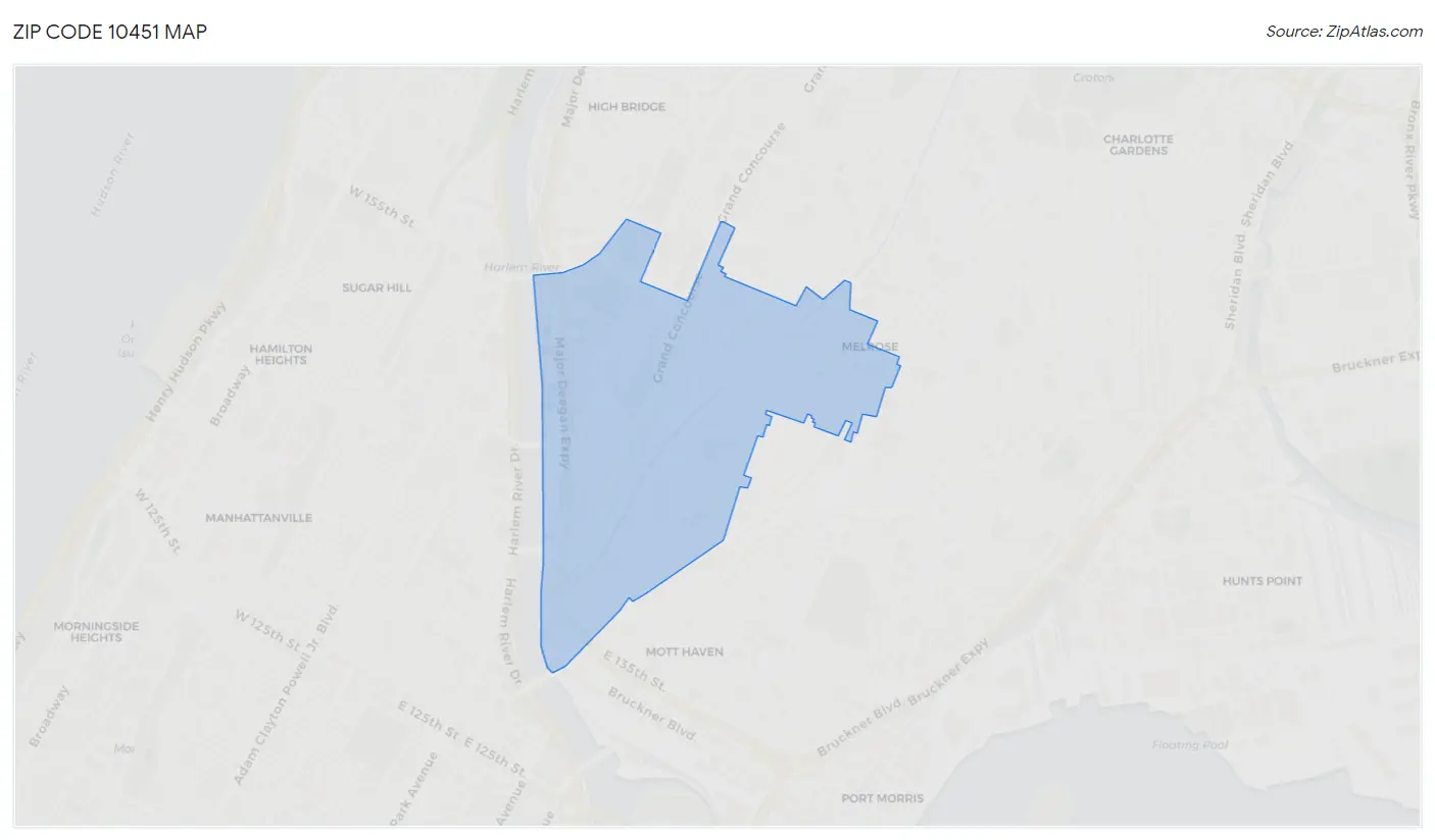 Zip Code 10451 Map