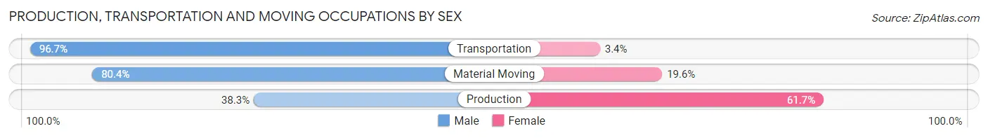 Production, Transportation and Moving Occupations by Sex in Zip Code 10703