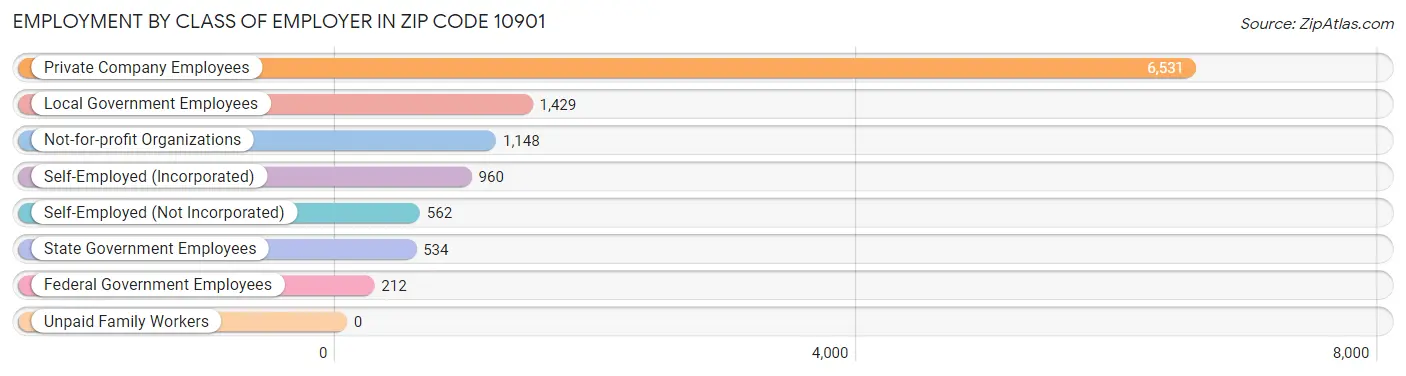 Employment by Class of Employer in Zip Code 10901