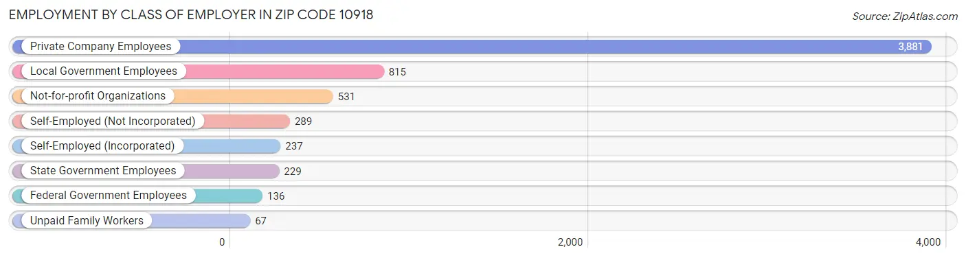 Employment by Class of Employer in Zip Code 10918