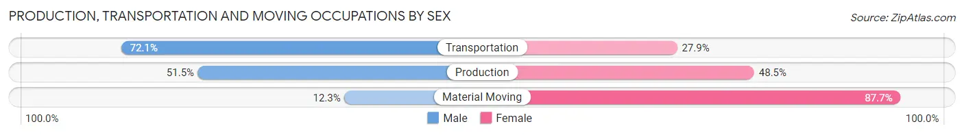 Production, Transportation and Moving Occupations by Sex in Zip Code 10918