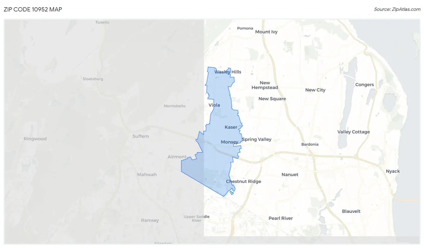 Zip Code 10952 Map