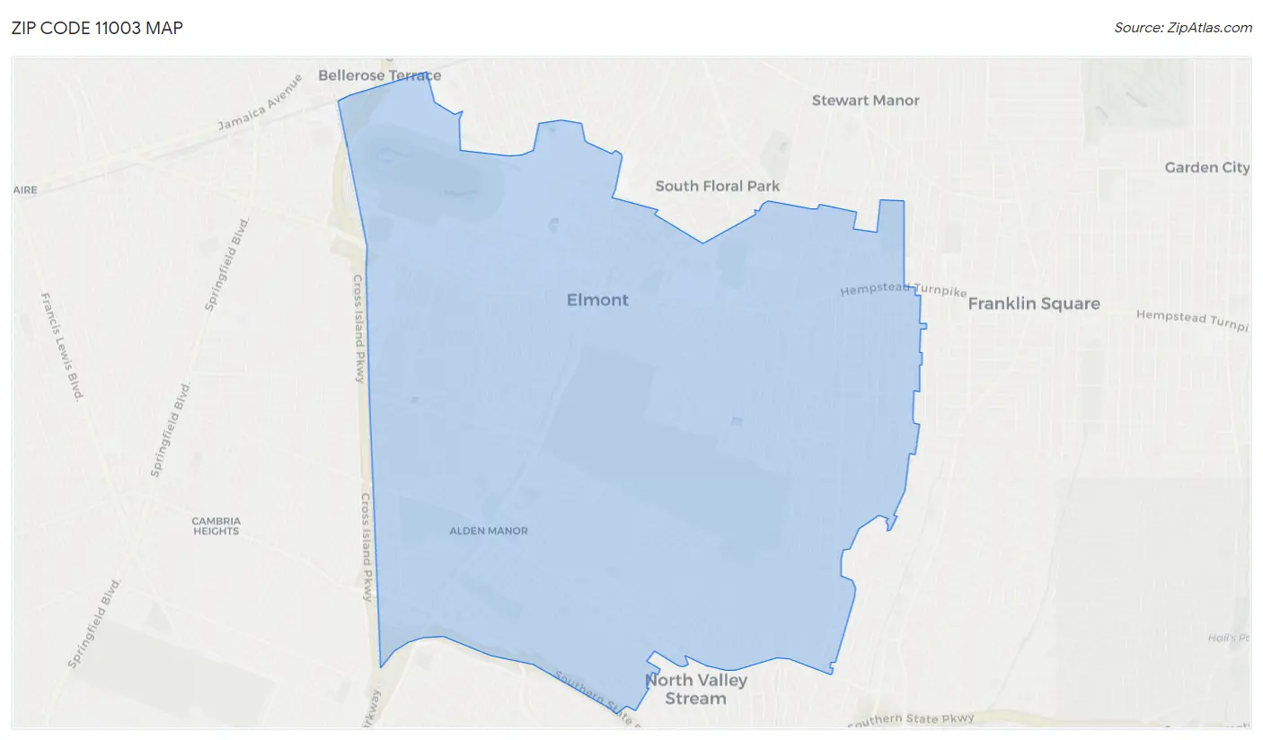 Zip Code 11003 Map