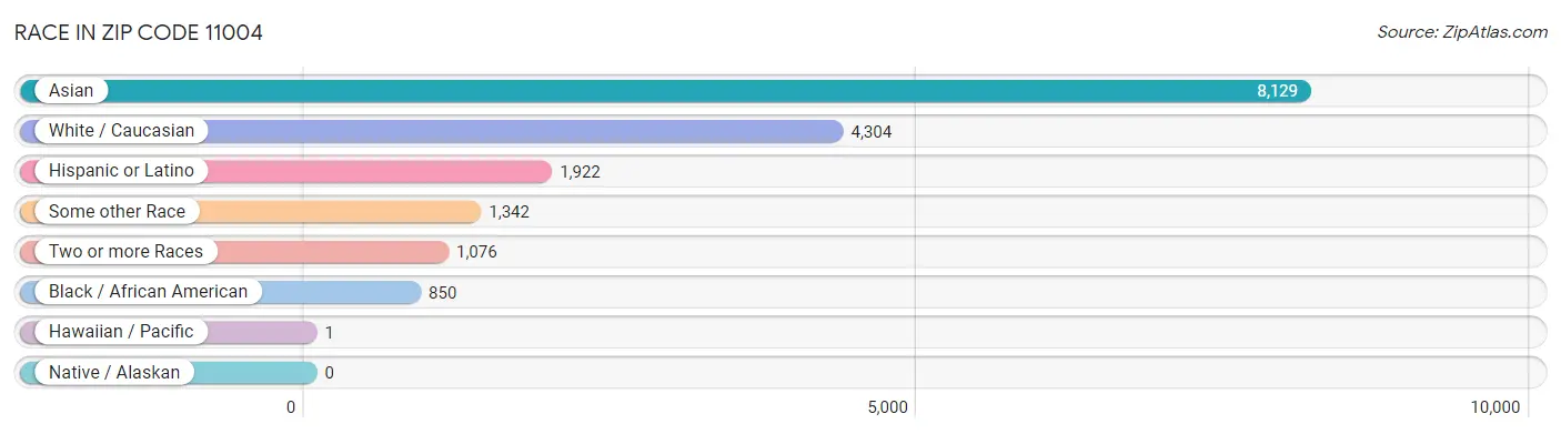 Race in Zip Code 11004