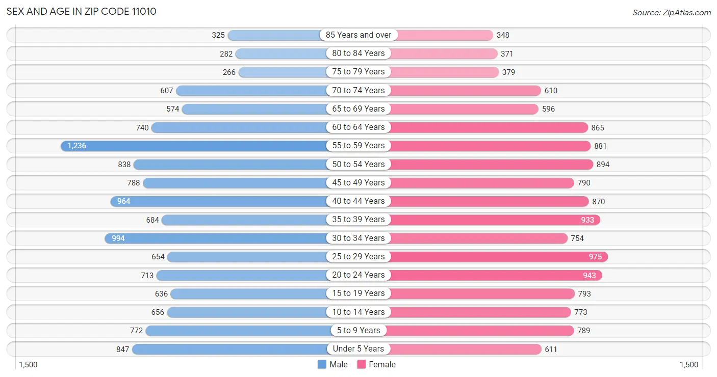 Sex and Age in Zip Code 11010