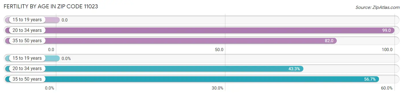 Female Fertility by Age in Zip Code 11023