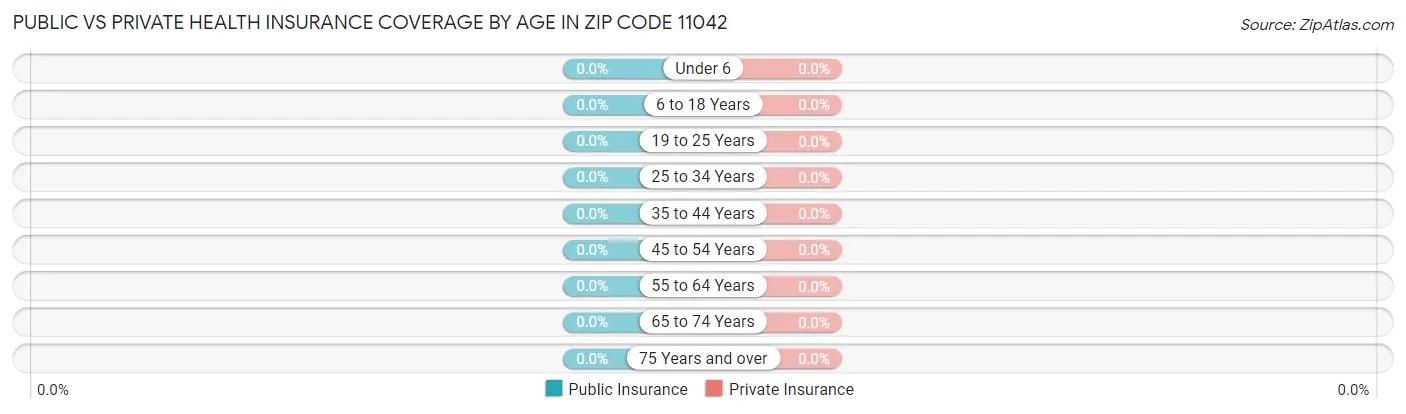 Public vs Private Health Insurance Coverage by Age in Zip Code 11042