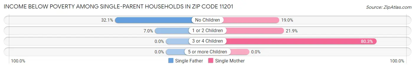 Income Below Poverty Among Single-Parent Households in Zip Code 11201