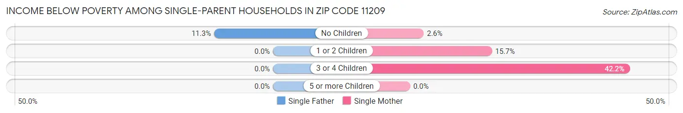 Income Below Poverty Among Single-Parent Households in Zip Code 11209