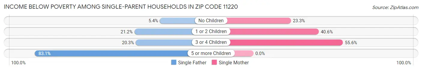 Income Below Poverty Among Single-Parent Households in Zip Code 11220