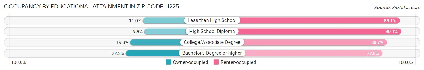 Occupancy by Educational Attainment in Zip Code 11225