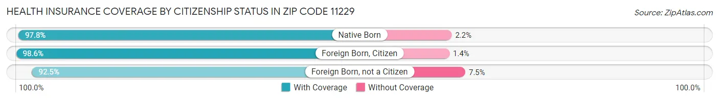 Health Insurance Coverage by Citizenship Status in Zip Code 11229
