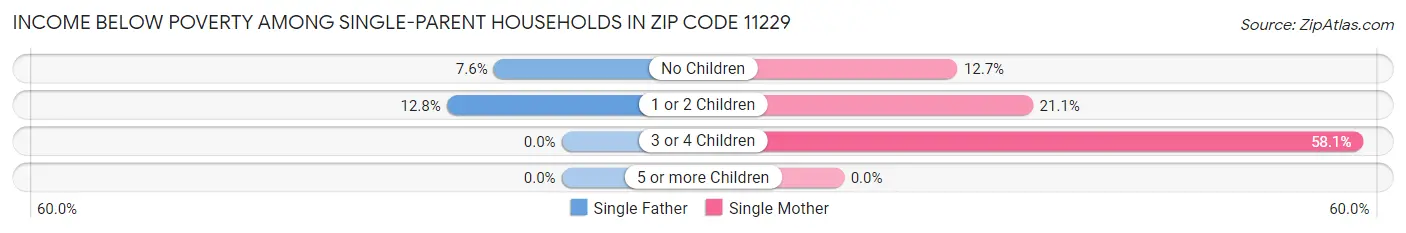 Income Below Poverty Among Single-Parent Households in Zip Code 11229
