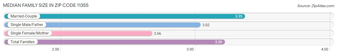 Median Family Size in Zip Code 11355