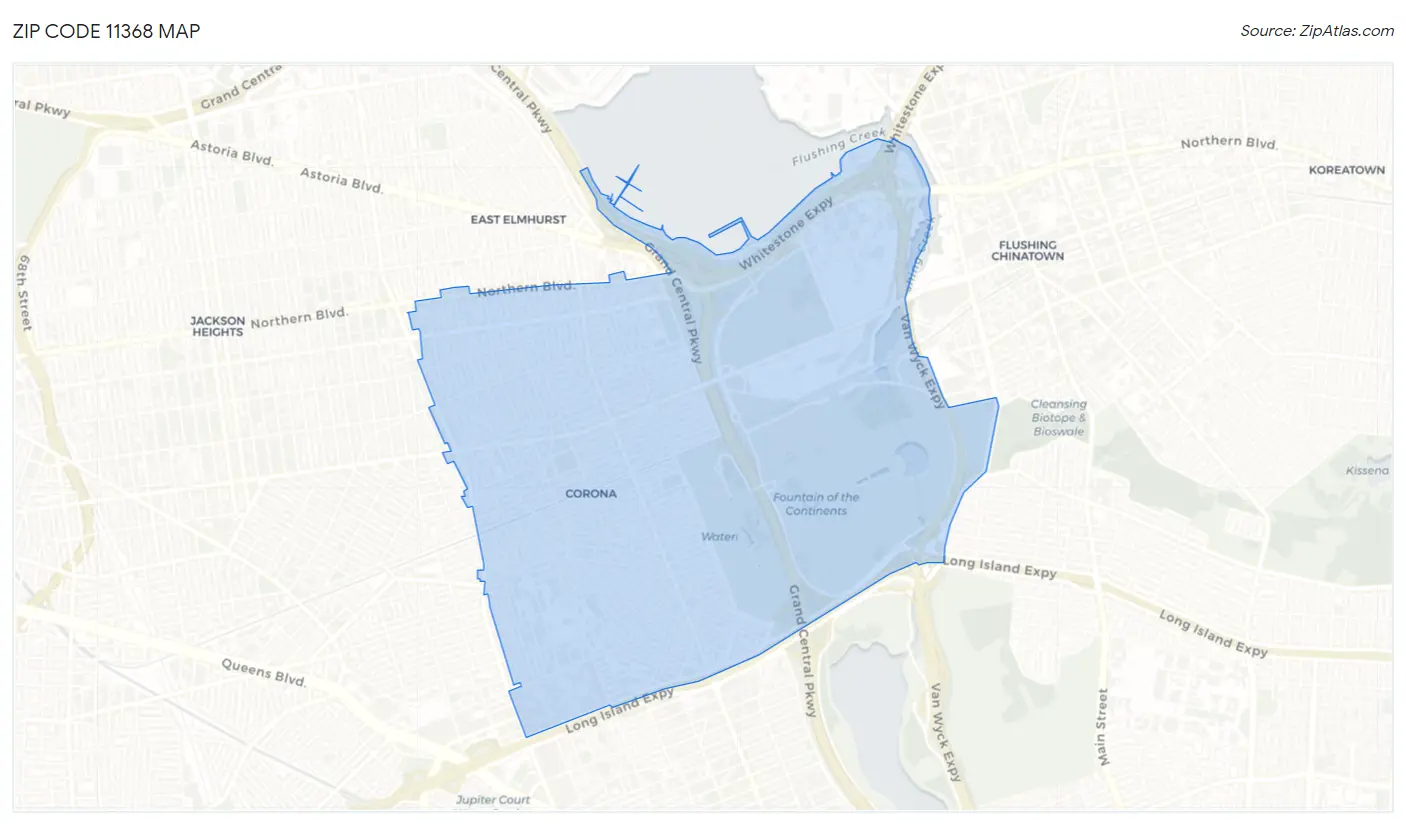 Zip Code 11368 Map