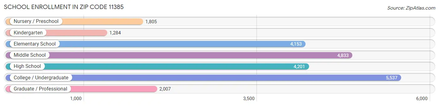 School Enrollment in Zip Code 11385