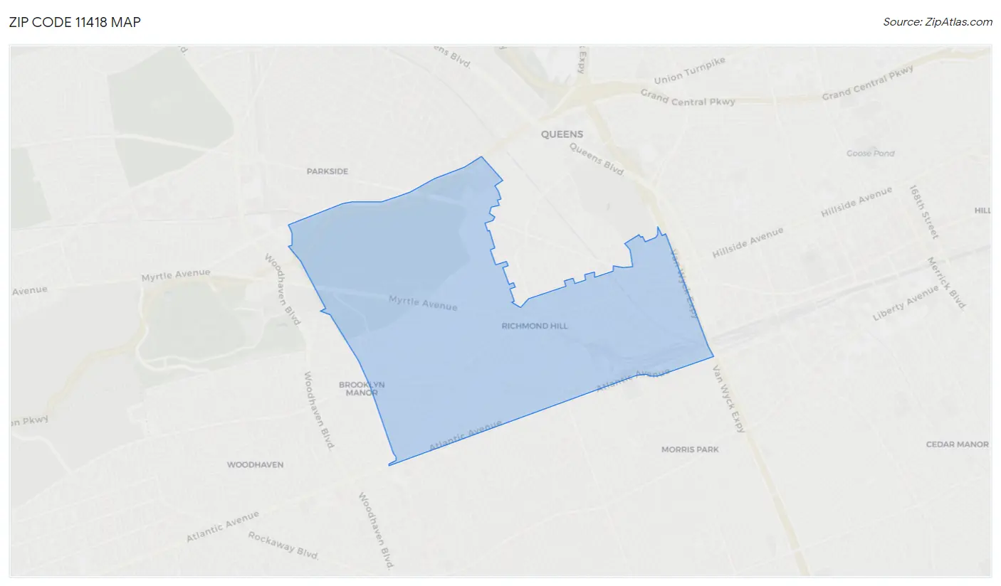 Zip Code 11418 Map