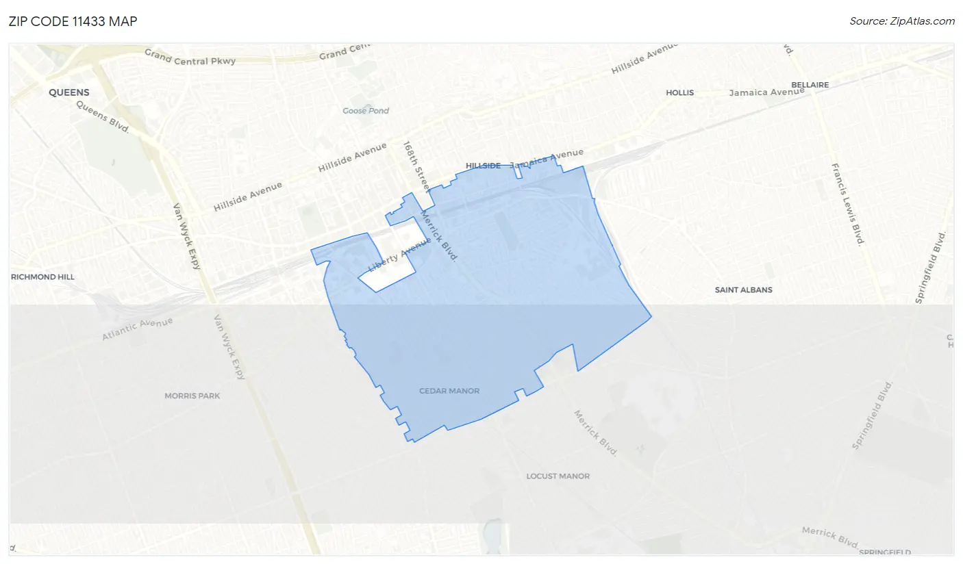 Zip Code 11433 Map