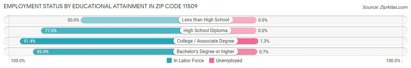 Employment Status by Educational Attainment in Zip Code 11509