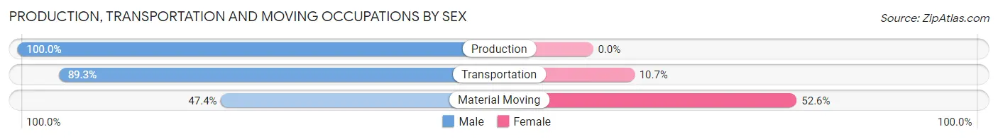 Production, Transportation and Moving Occupations by Sex in Zip Code 11518