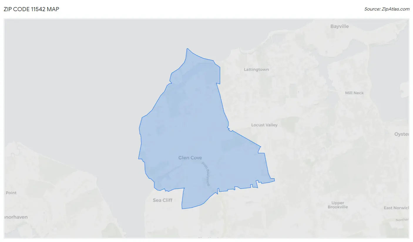 Zip Code 11542 Map