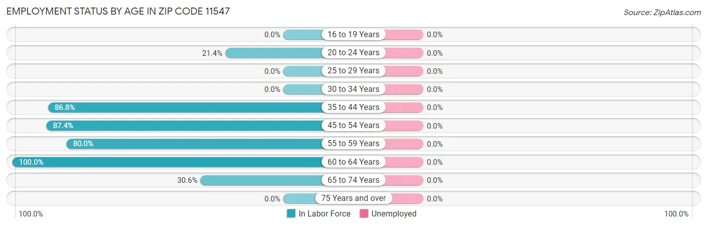 Employment Status by Age in Zip Code 11547