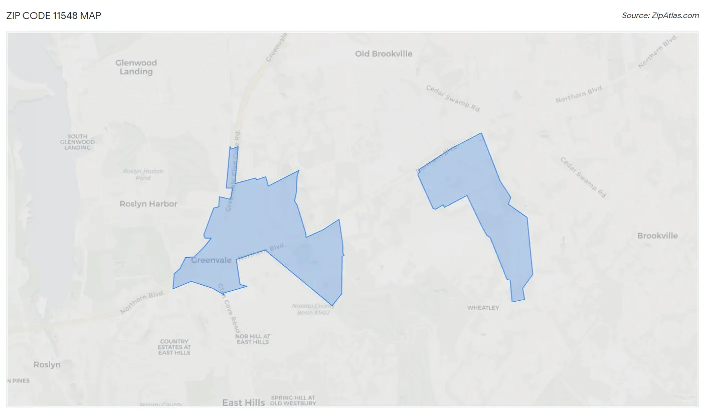 Zip Code 11548 Map