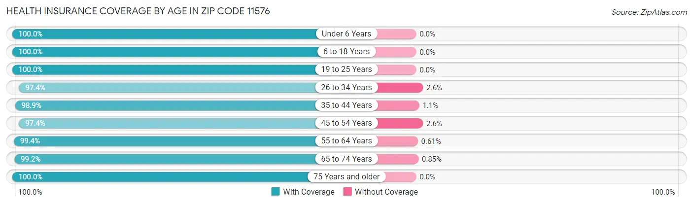 Health Insurance Coverage by Age in Zip Code 11576