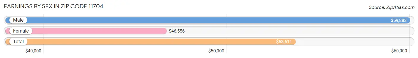 Earnings by Sex in Zip Code 11704