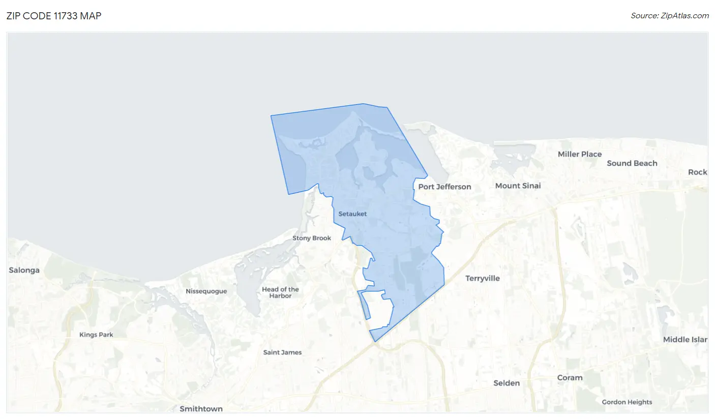 Zip Code 11733 Map