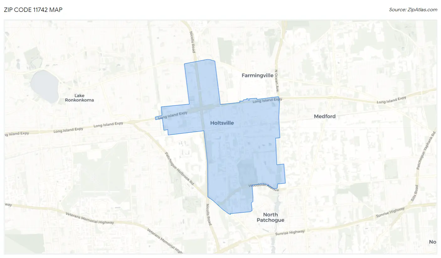 Zip Code 11742 Map