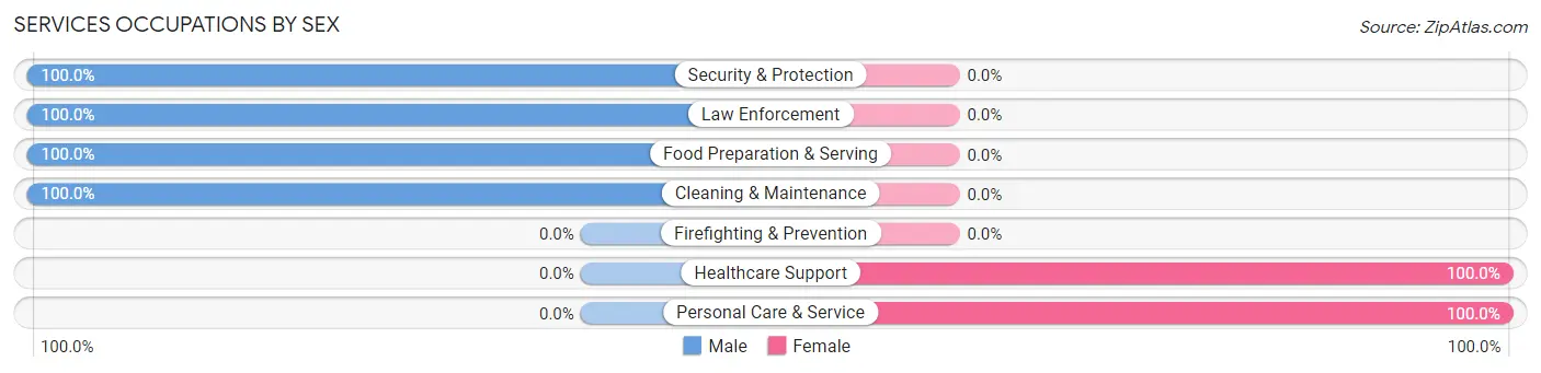 Services Occupations by Sex in Zip Code 11765