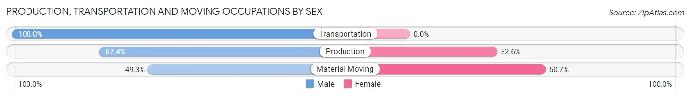 Production, Transportation and Moving Occupations by Sex in Zip Code 11777