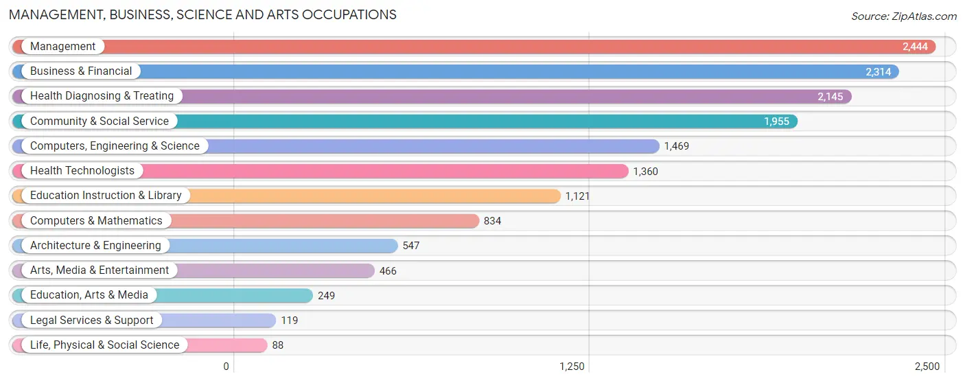 Management, Business, Science and Arts Occupations in Zip Code 11801