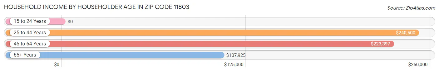 Household Income by Householder Age in Zip Code 11803