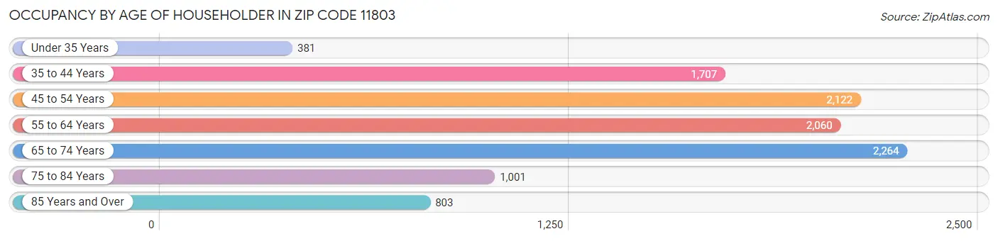 Occupancy by Age of Householder in Zip Code 11803