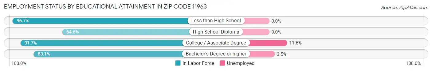 Employment Status by Educational Attainment in Zip Code 11963