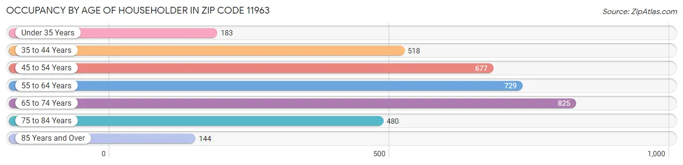 Occupancy by Age of Householder in Zip Code 11963