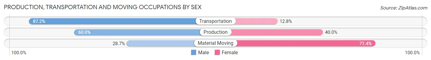 Production, Transportation and Moving Occupations by Sex in Zip Code 11967