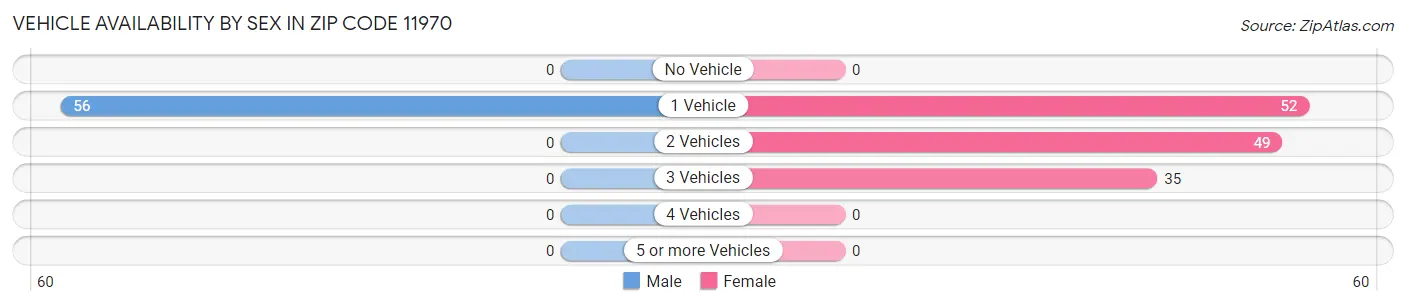 Vehicle Availability by Sex in Zip Code 11970