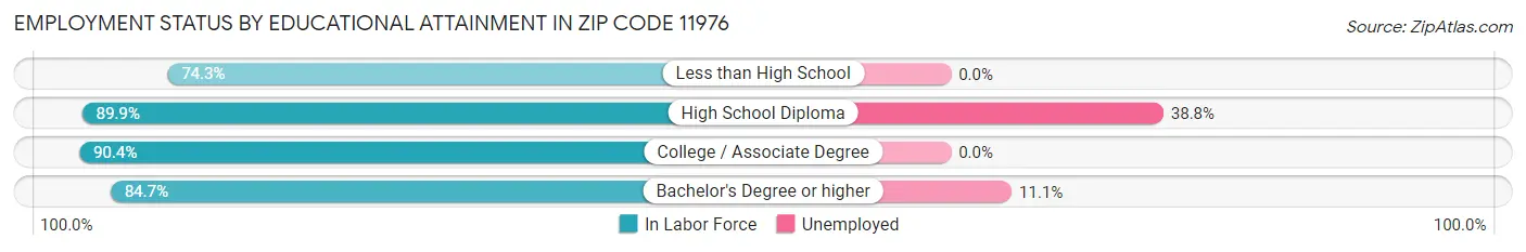 Employment Status by Educational Attainment in Zip Code 11976
