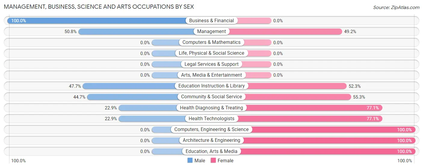 Management, Business, Science and Arts Occupations by Sex in Zip Code 12028