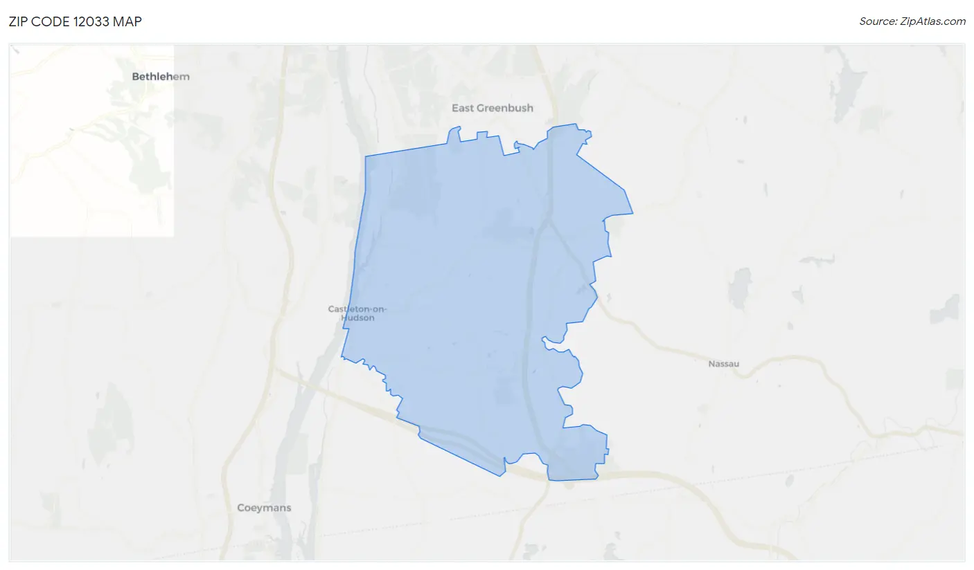 Zip Code 12033 Map