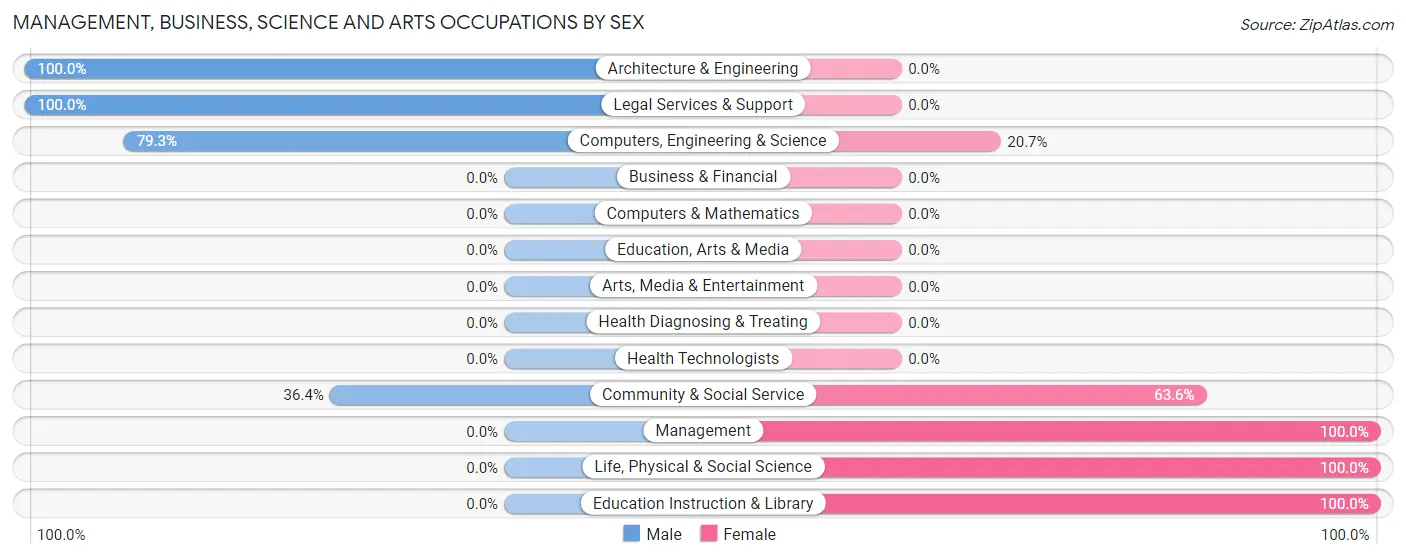 Management, Business, Science and Arts Occupations by Sex in Zip Code 12035
