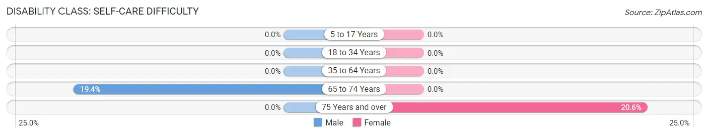 Disability in Zip Code 12035: <span>Self-Care Difficulty</span>