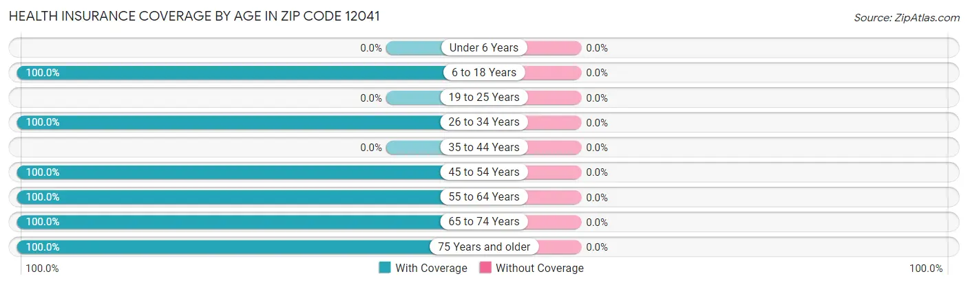 Health Insurance Coverage by Age in Zip Code 12041