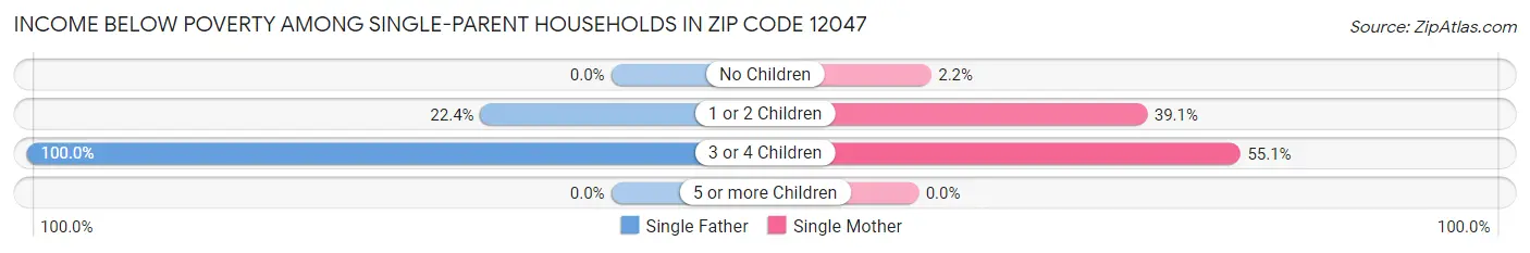 Income Below Poverty Among Single-Parent Households in Zip Code 12047