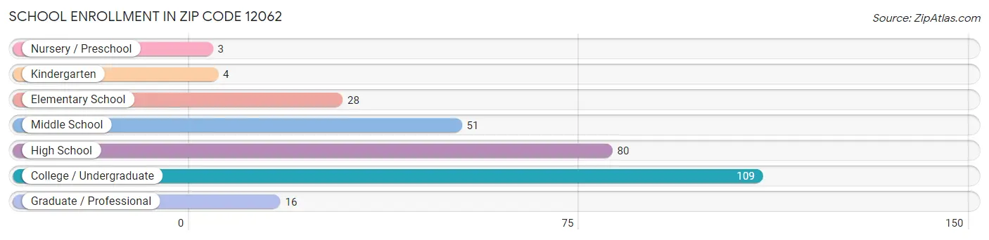 School Enrollment in Zip Code 12062